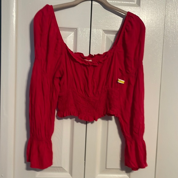 Open Edit Tops - NWT Open Edit red ruched top with sweetheart neck size XXS